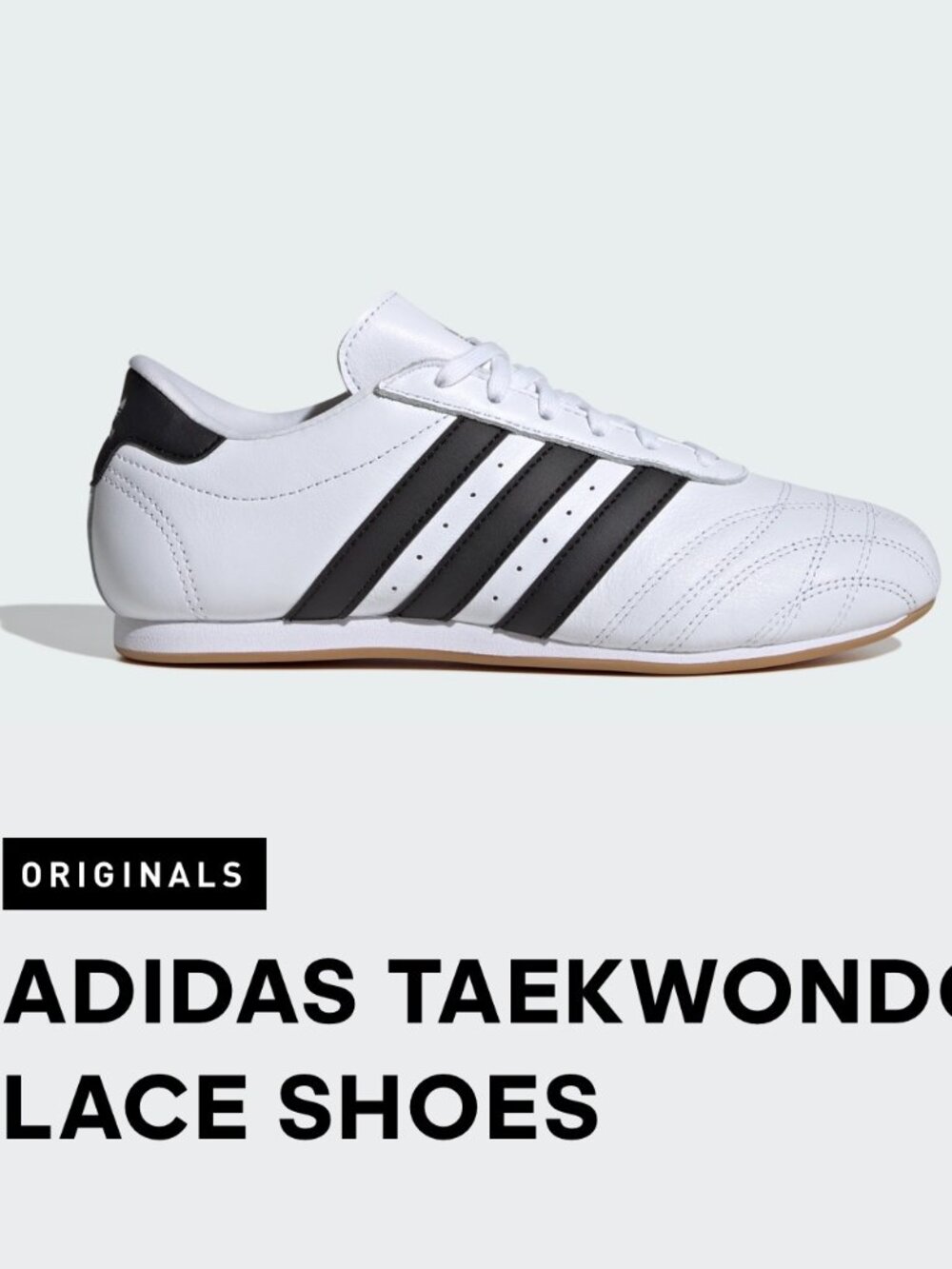 Adidas Originals Taekwondo Lace Trainers in Cloud White/Core Black, Size 7